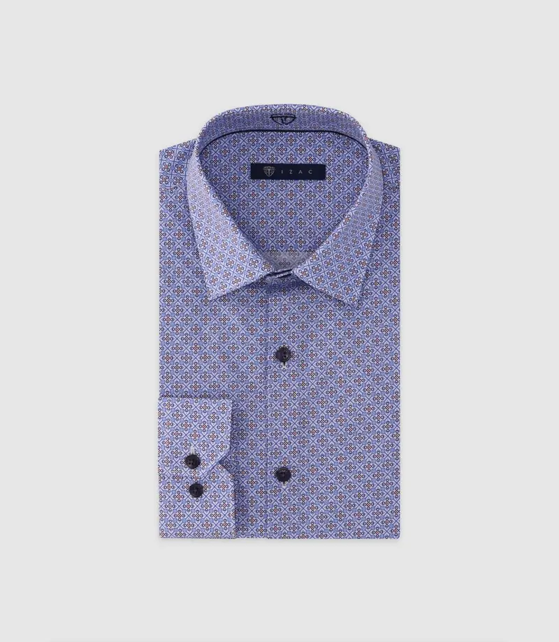 Chemise ajustée bleue