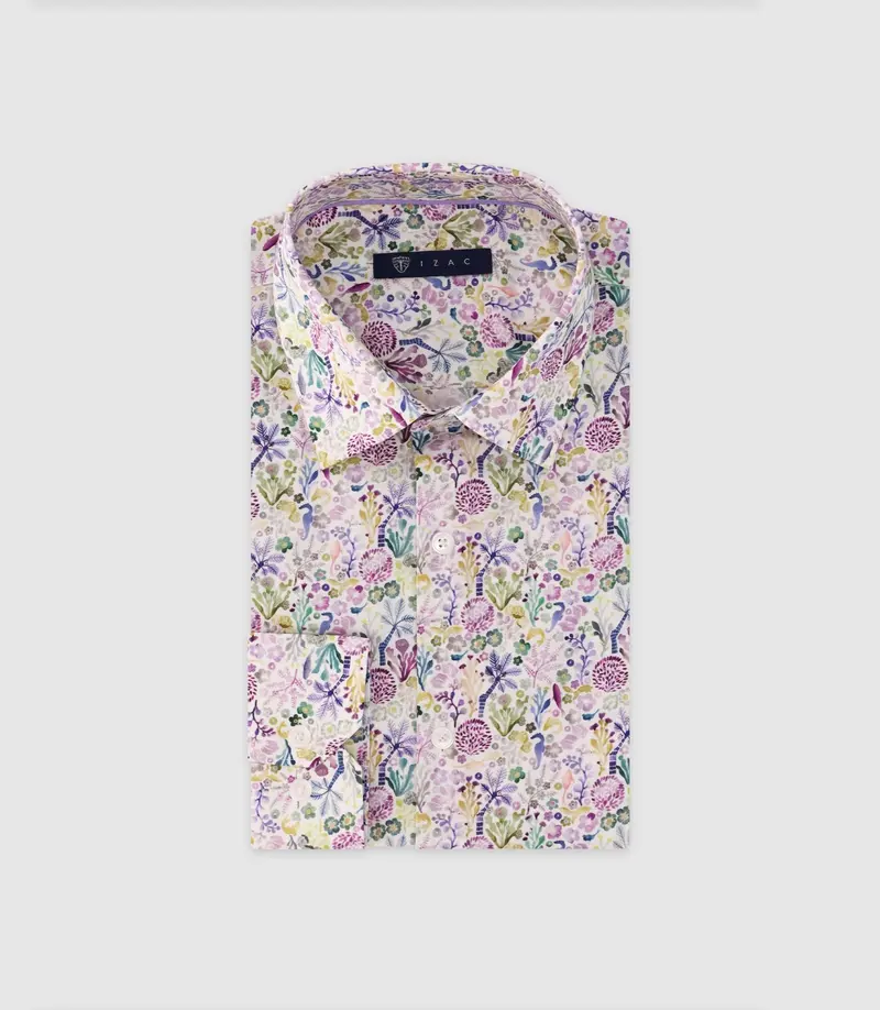 Chemise ajustée parme