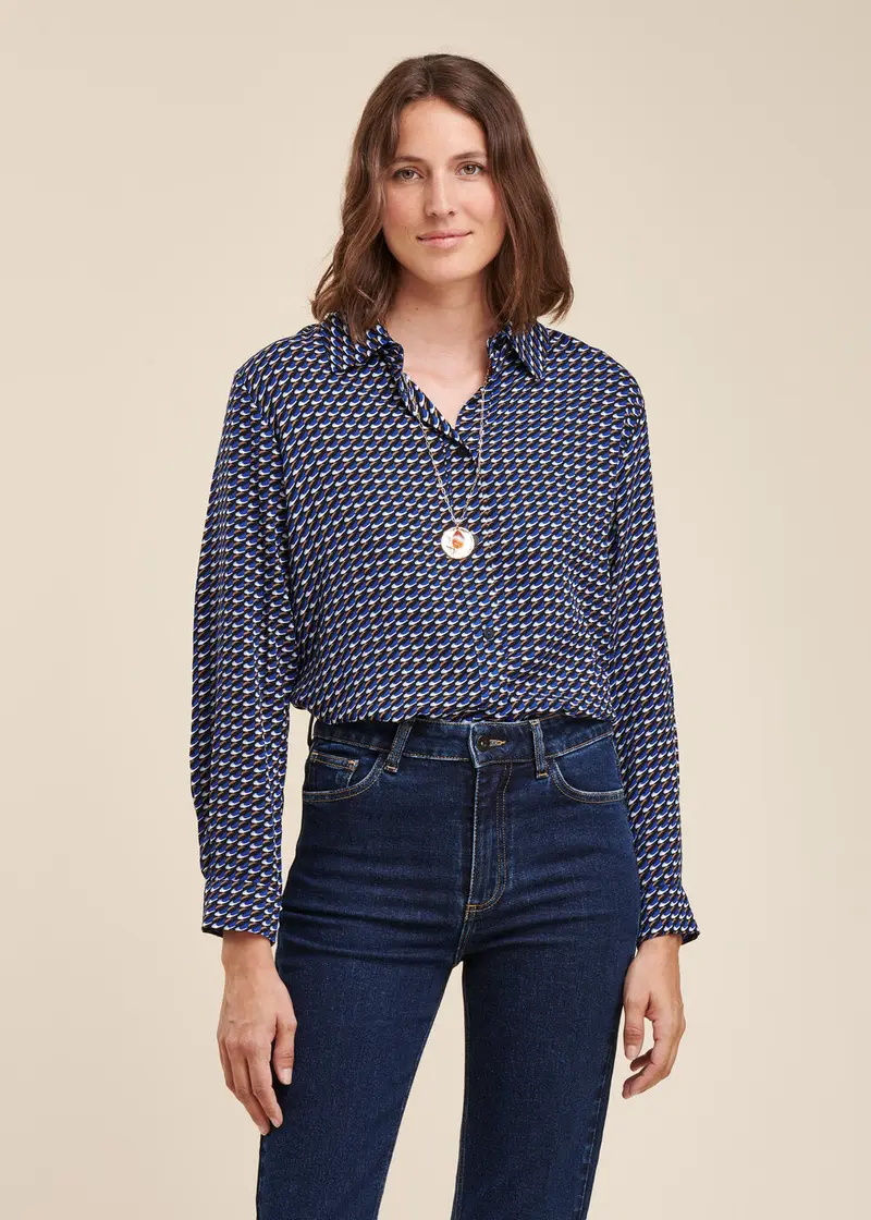 Chemise ample à imprimé graphique en viscose Ecovero