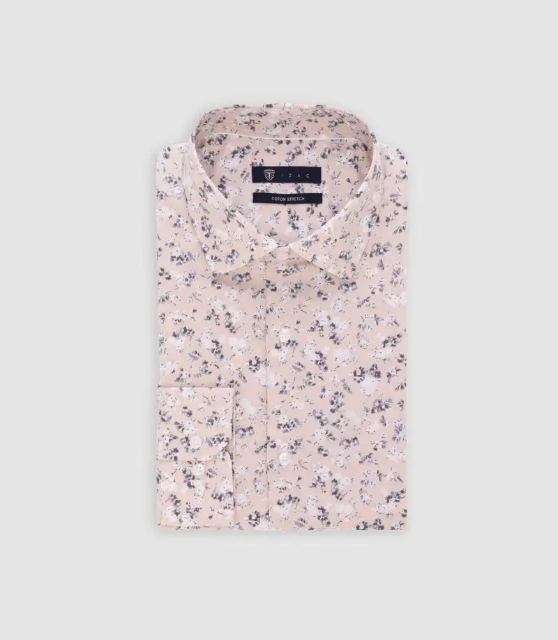 Chemise avec broderie imprimée rose