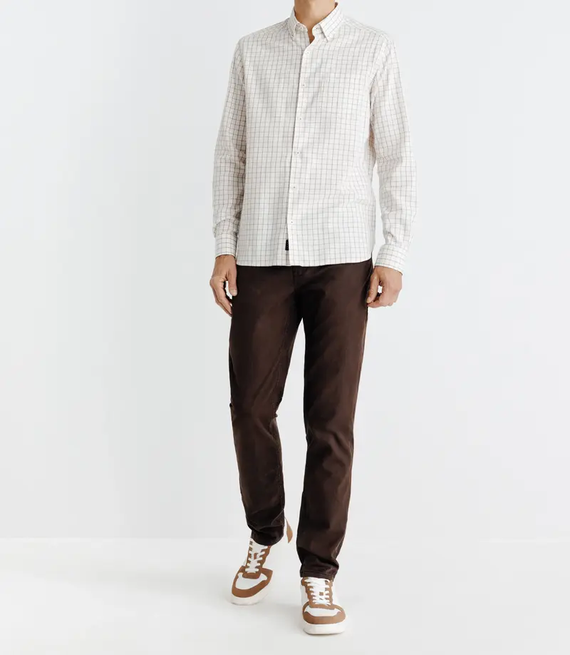 Chemise avec carreaux beige