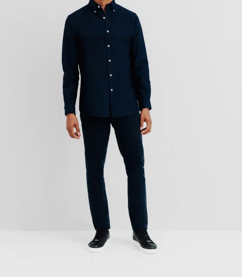 Chemise avec col boutonné marine