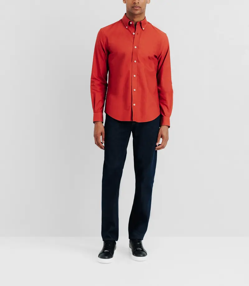 Chemise avec col boutonné orange