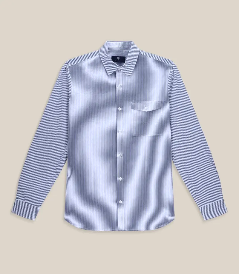 Chemise avec poche bleue