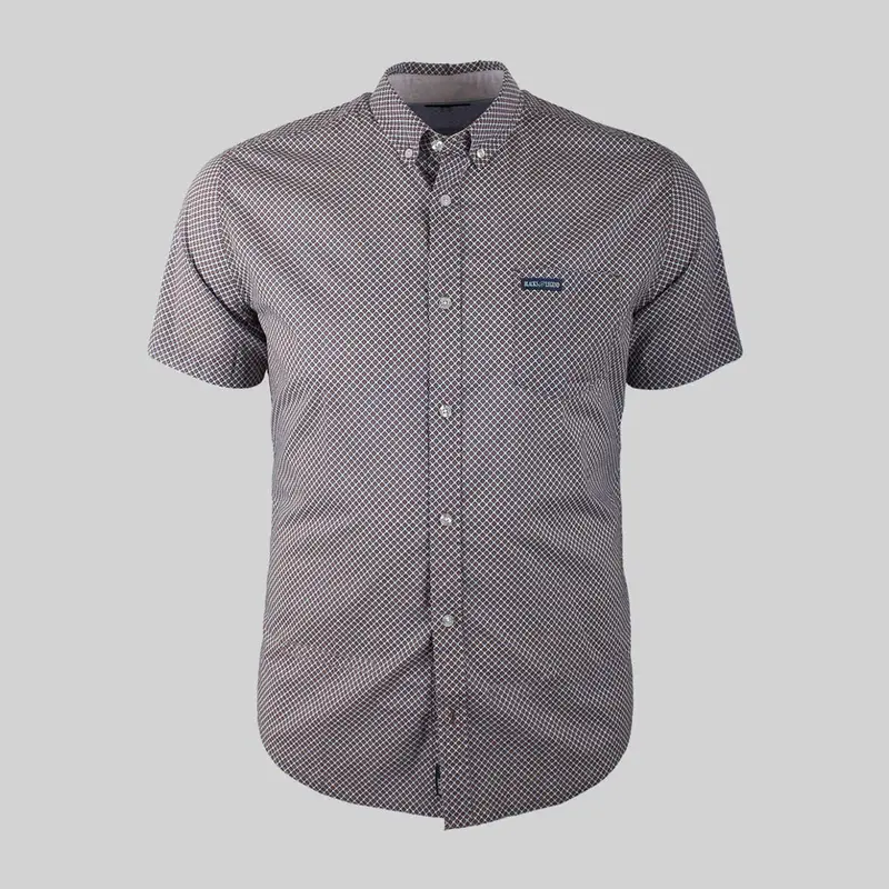 Chemise beige imprimé géométrique
