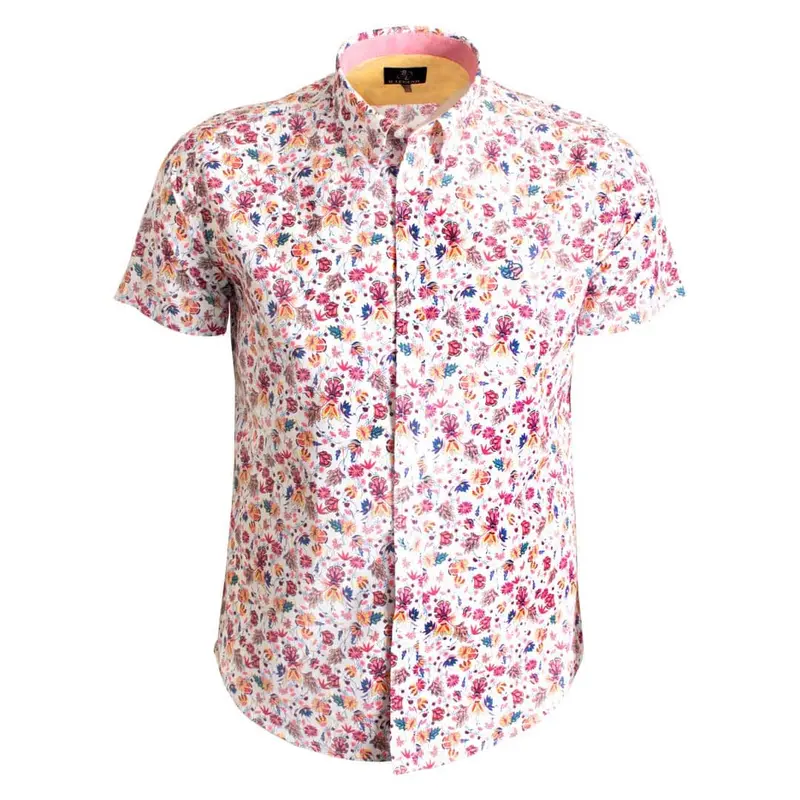 Chemise blanche imprimé fleuri multicolore