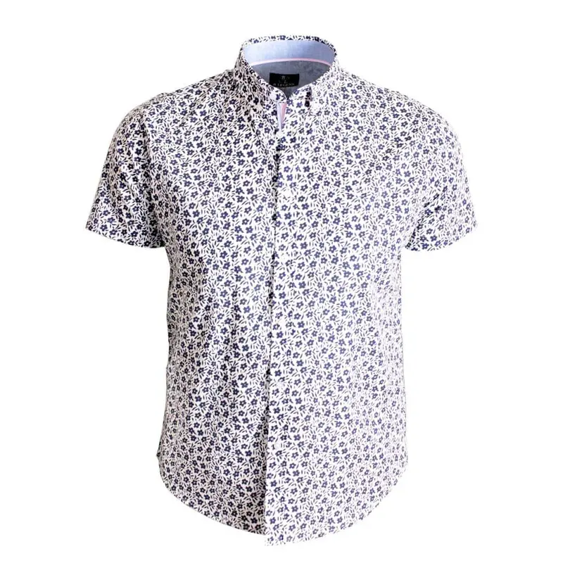 Chemise bleu-violet imprimé fleuri
