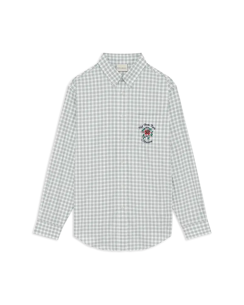 Chemise Carreaux Slogan Rose