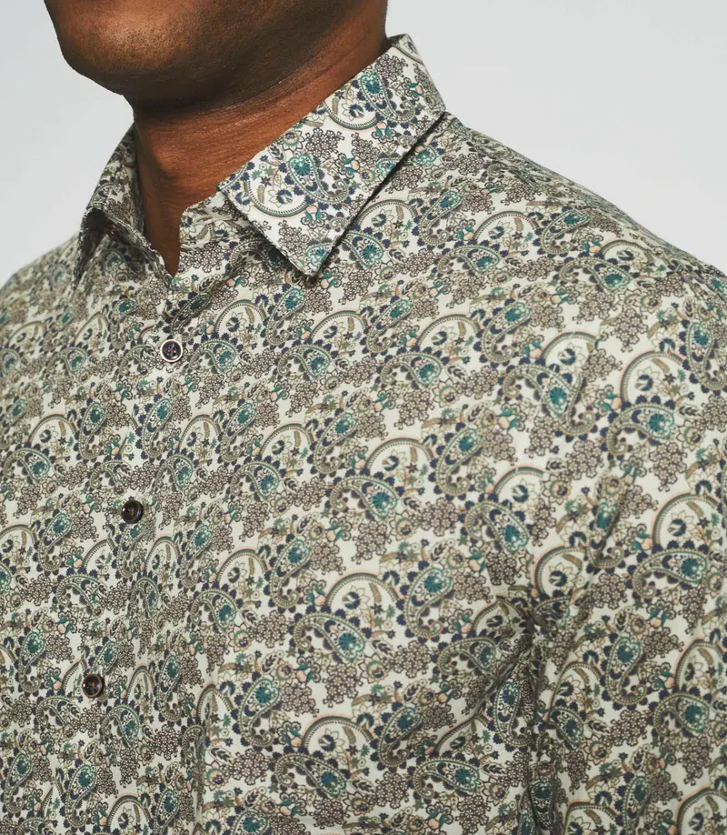 Chemise casual à imprimé beige JOAQUIN