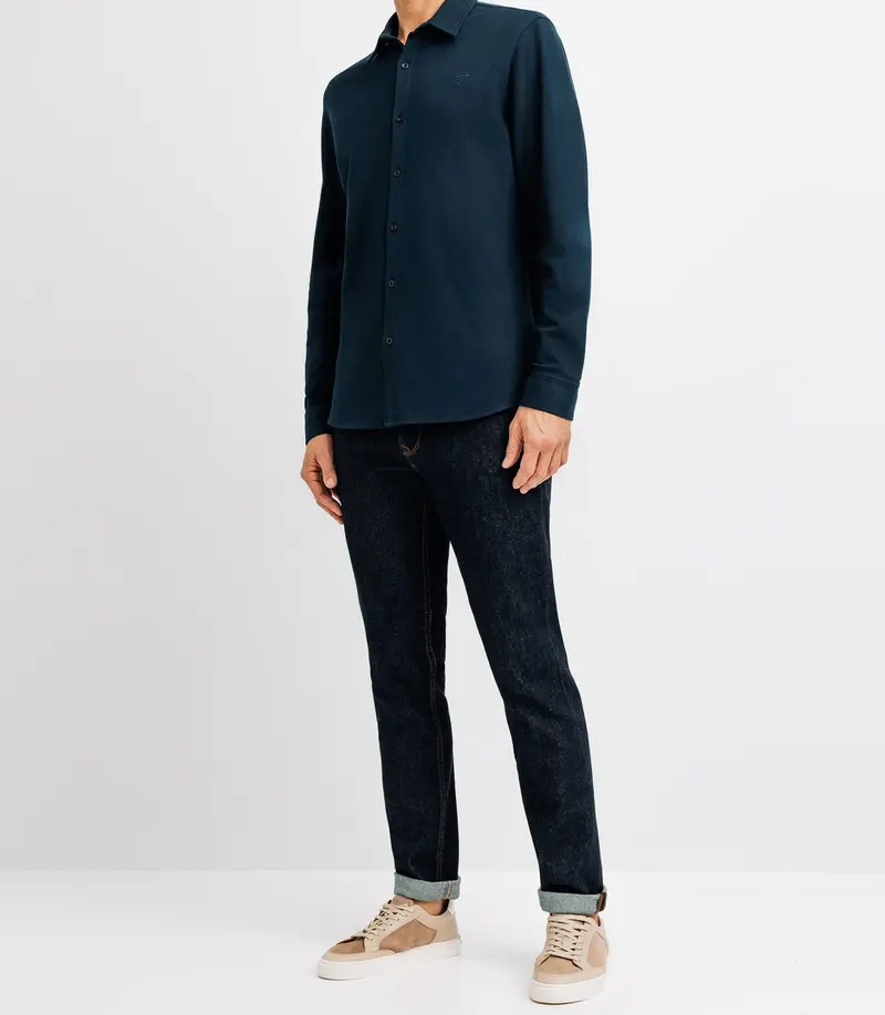 Chemise casual avec logo marine