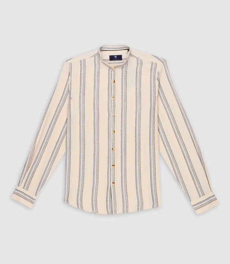 Chemise casual col mao beige KABOSAOUT
