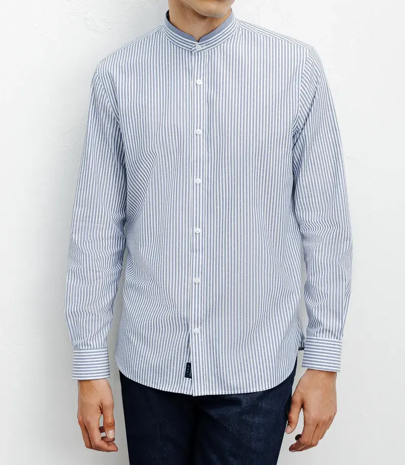 Chemise casual col mao ciel