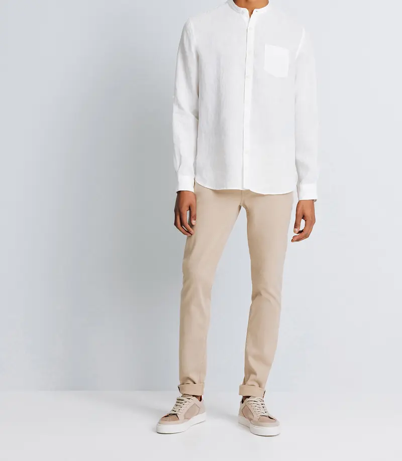 Chemise casual en lin blanche