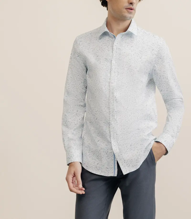 Chemise casual imprimée bleue
