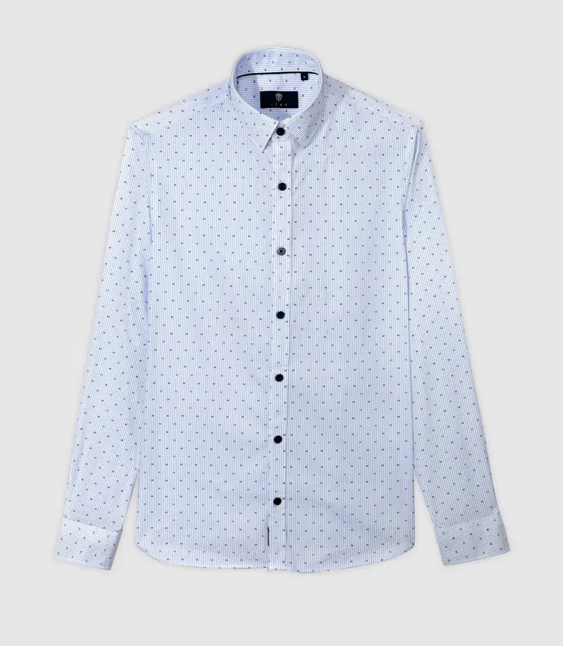 Chemise casual imprimée bleue