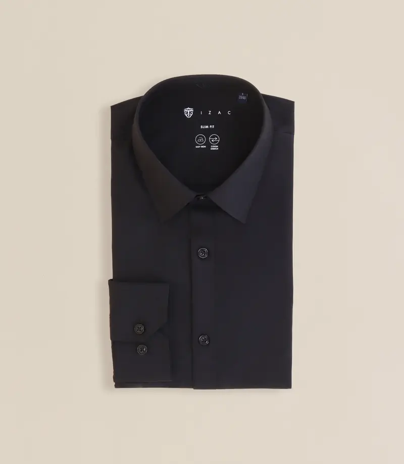 Chemise col français noire