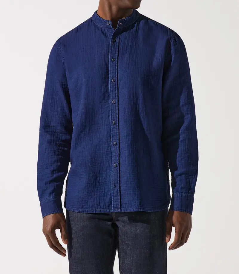 Chemise col mao bleu JEREMI