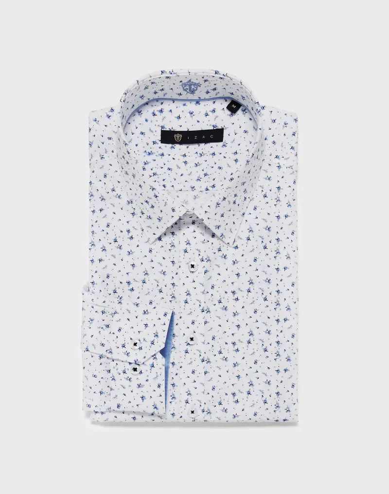 Chemise coton blanc imprimé