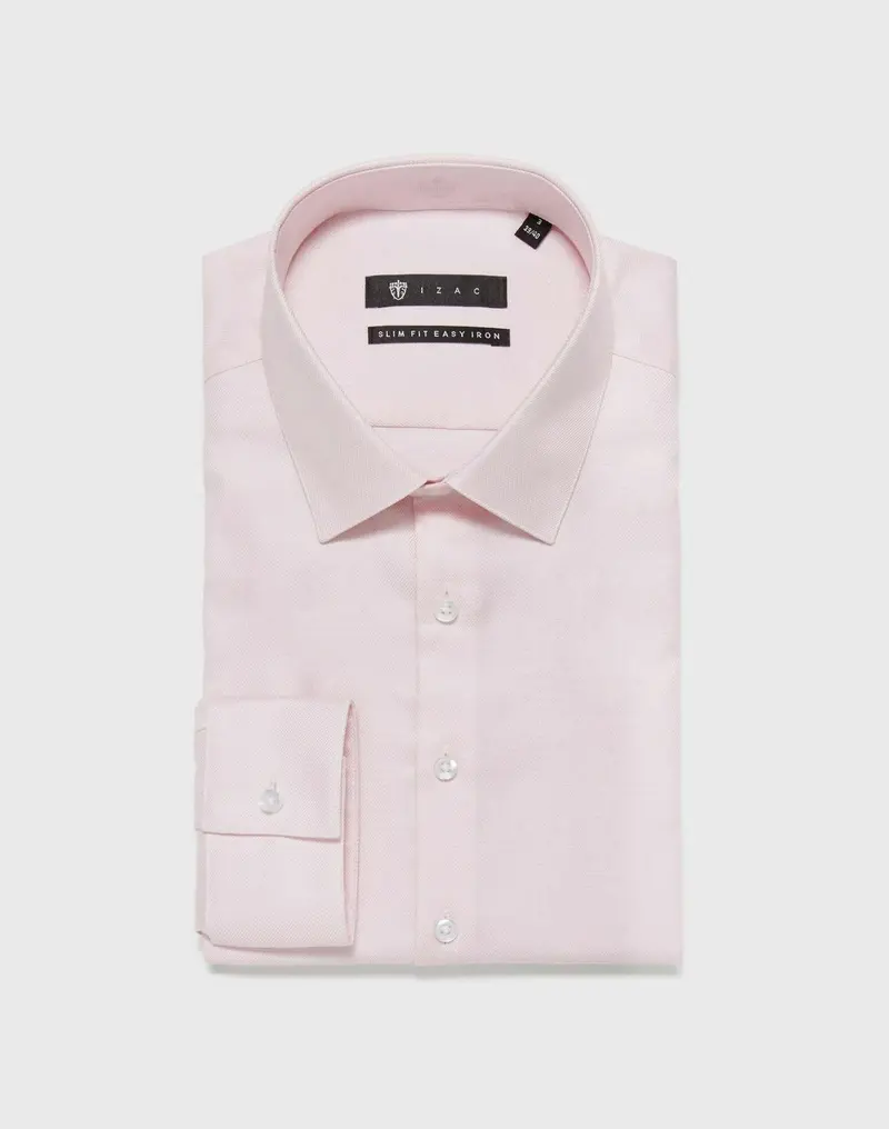 Chemise coton dobby rose "Liberte"