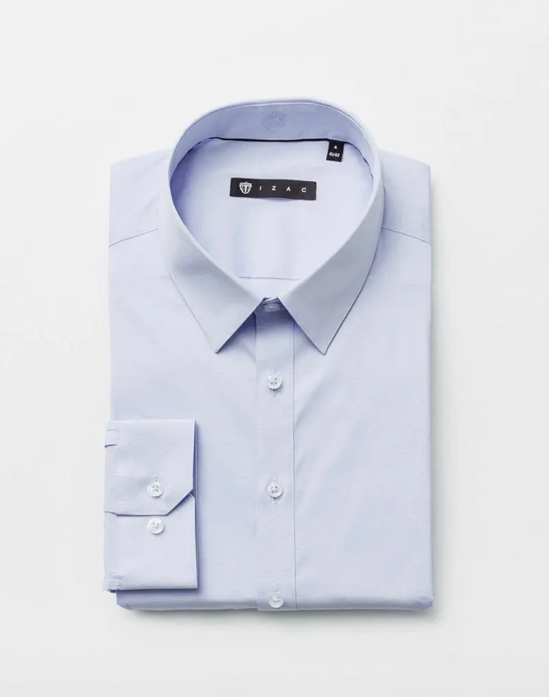 Chemise coton stretch ciel "Malte"