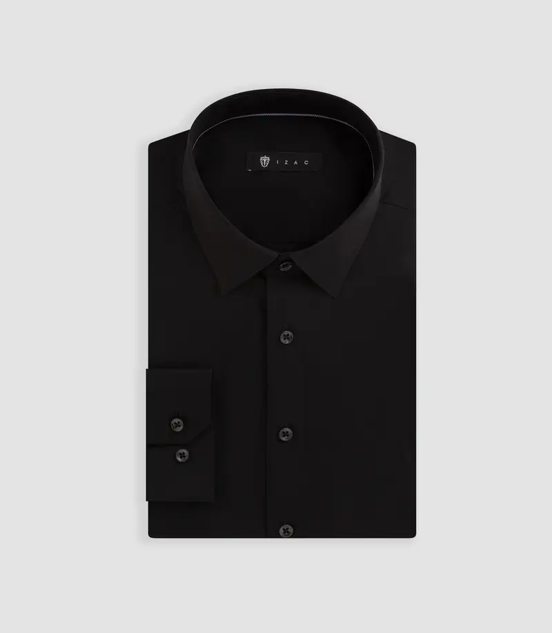 Chemise coton stretch noire MALTEBIS