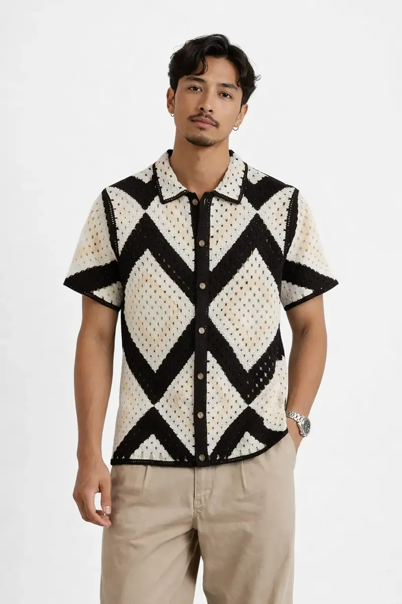 Chemise Crochet Homme motifs