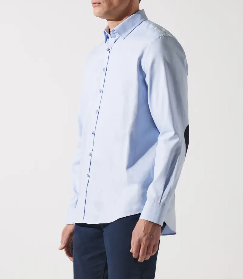 Chemise droite à coudières bleu ciel JANIS