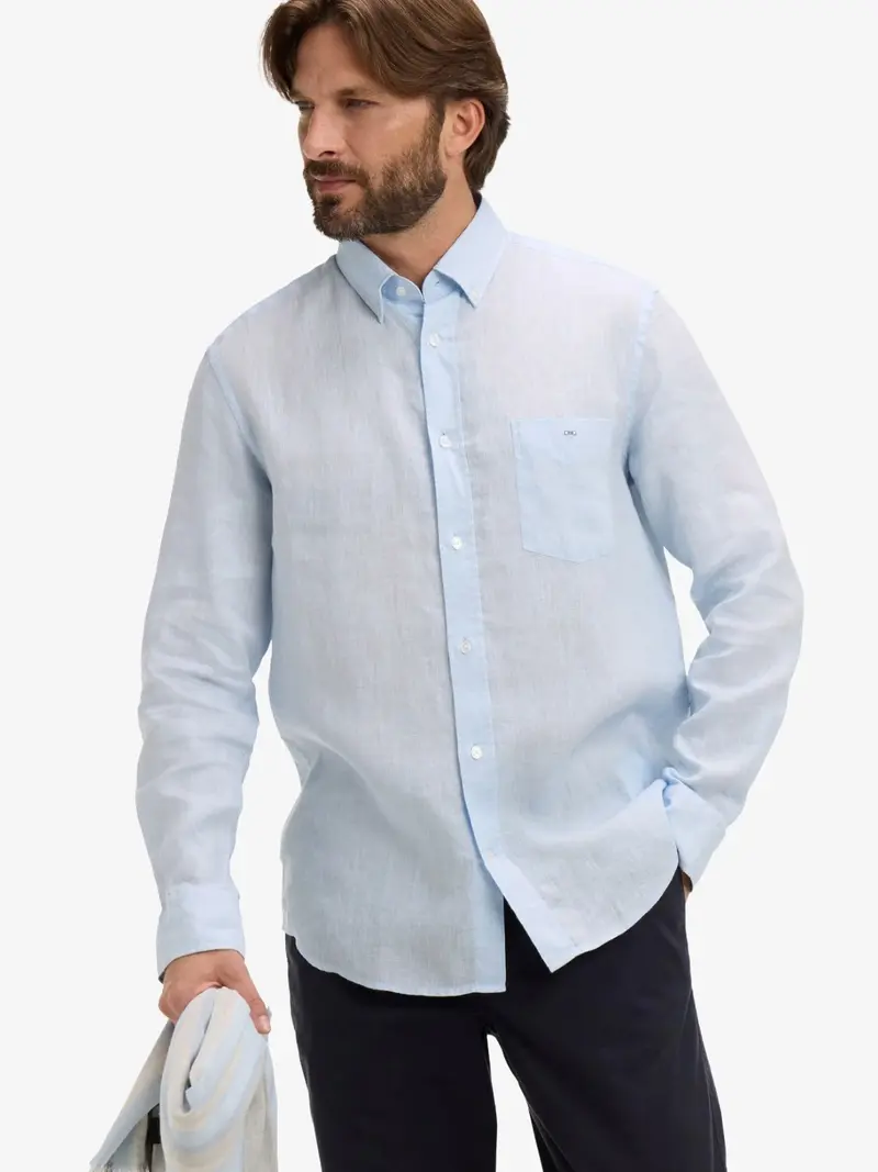Chemise Eden Park bleue en lin