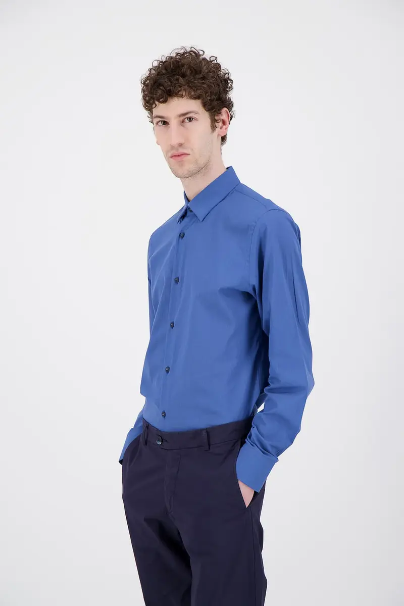 Chemise en coton léger bleu