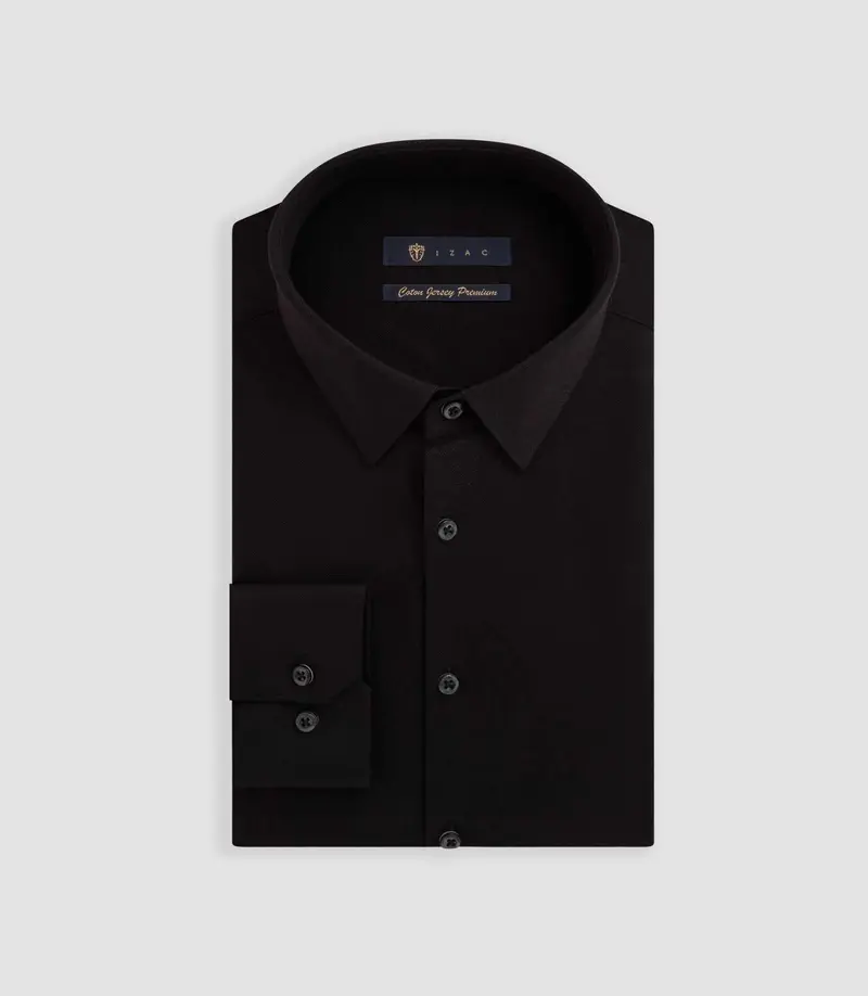 Chemise en jersey de coton noir "Dylan"