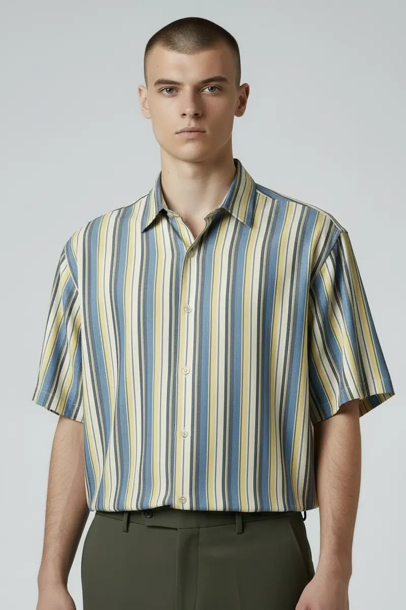 Chemise en lin à rayures