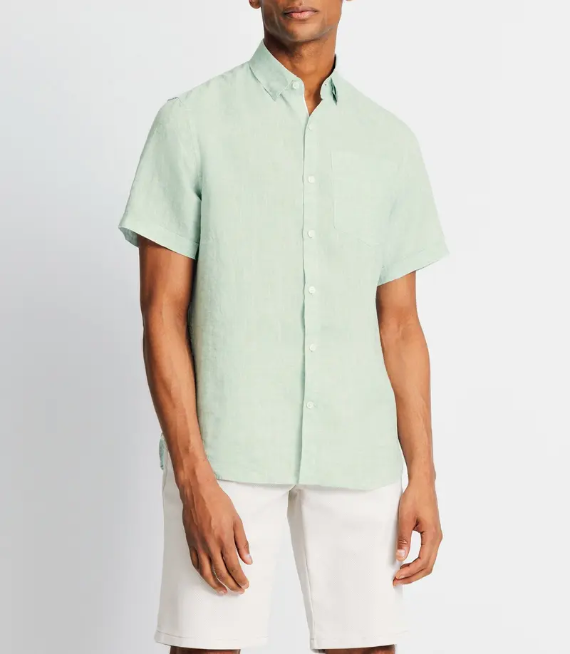 Chemise en lin vert clair