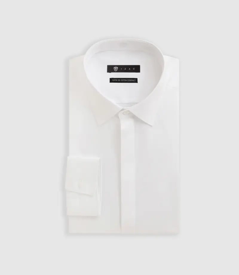 Chemise en satin de coton blanc SATINCACHE