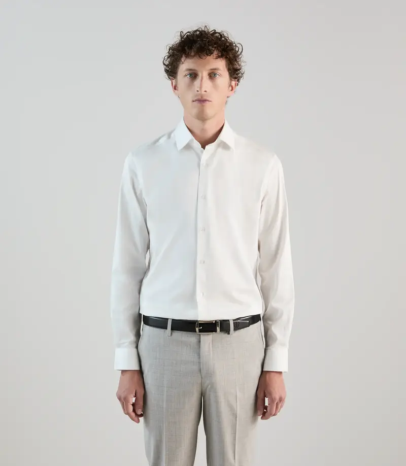 Chemise en satin de coton écru
