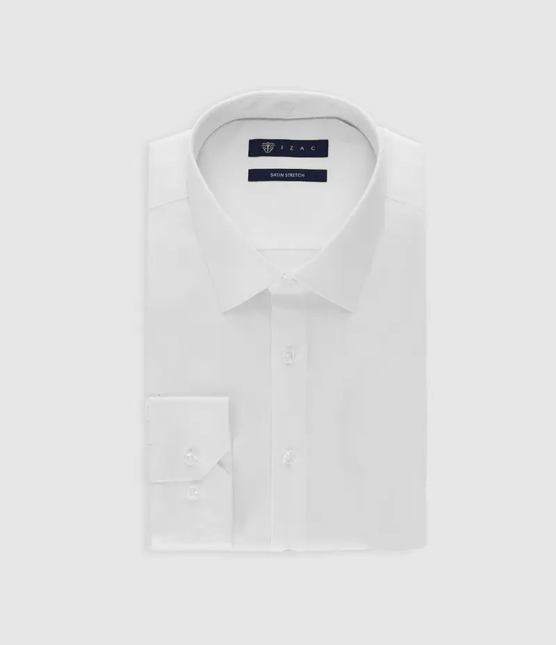 Chemise en satin stretch BLANC