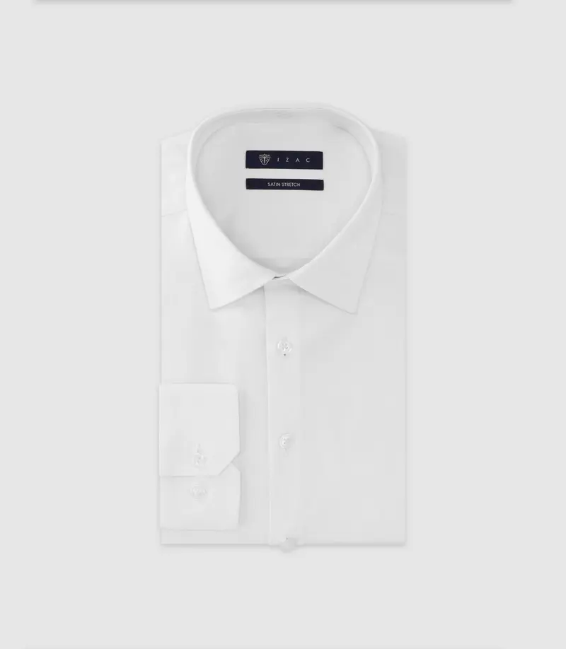 Chemise en satin stretch blanche