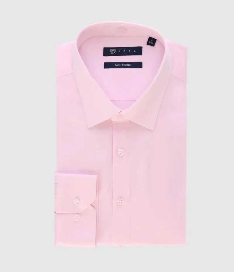 Chemise en satin stretch rose STRETCHBS