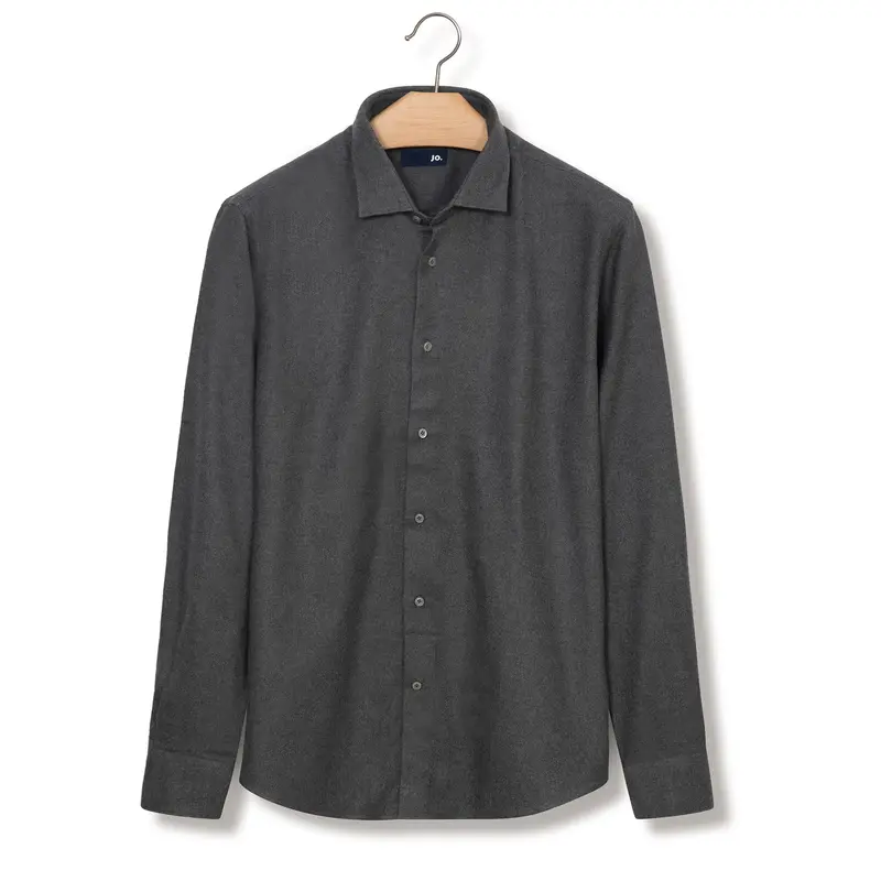 Chemise épaisse en flanelle de coton anthracite