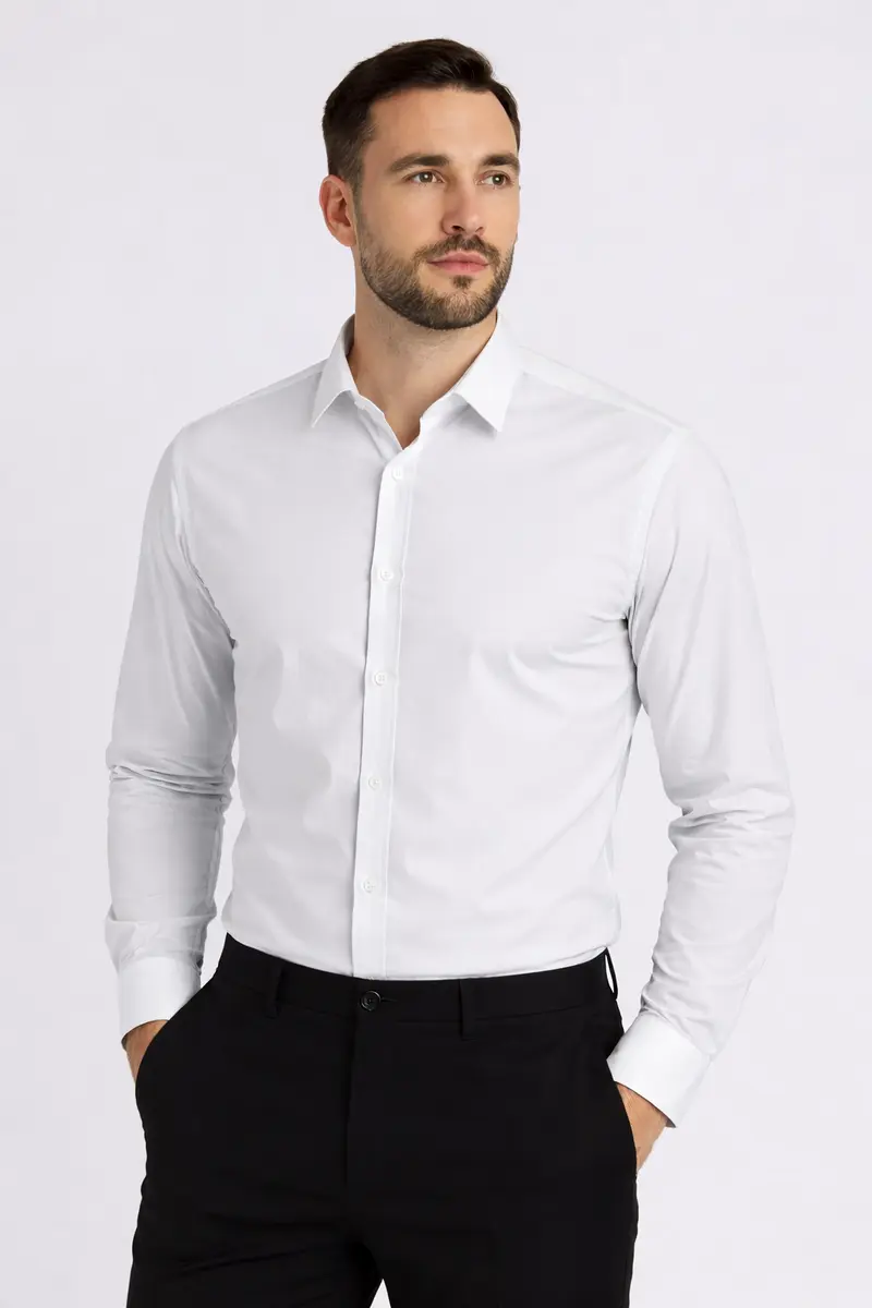 Chemise homme blanc– Coupe ajustée