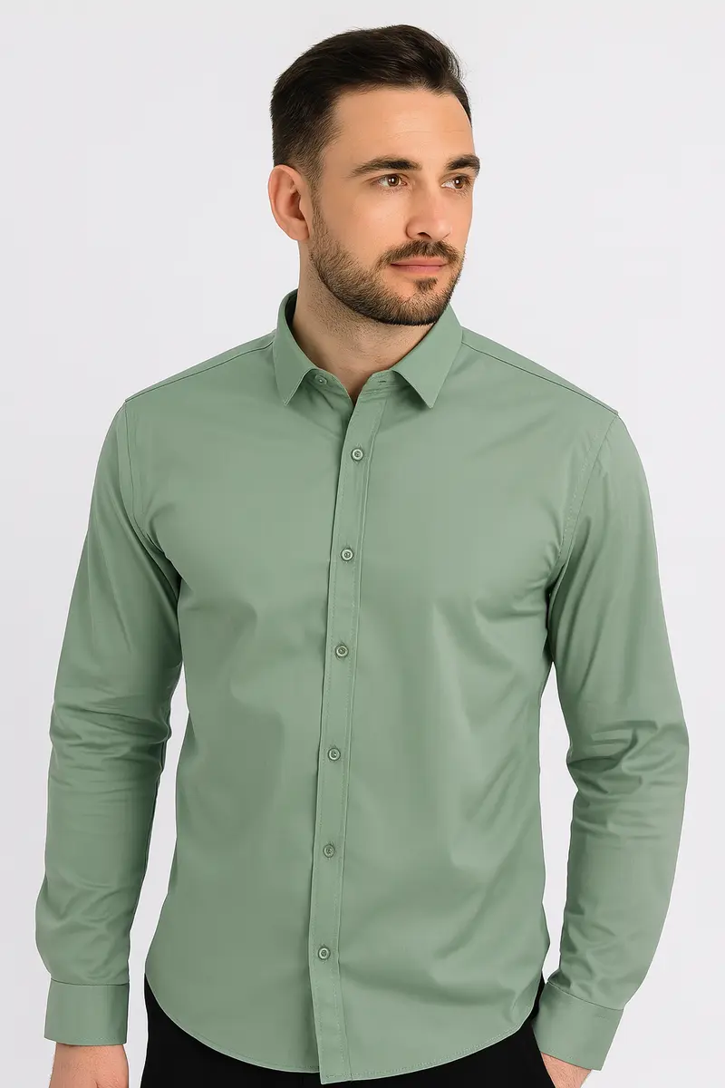 Chemise homme vert– Coupe ajustée