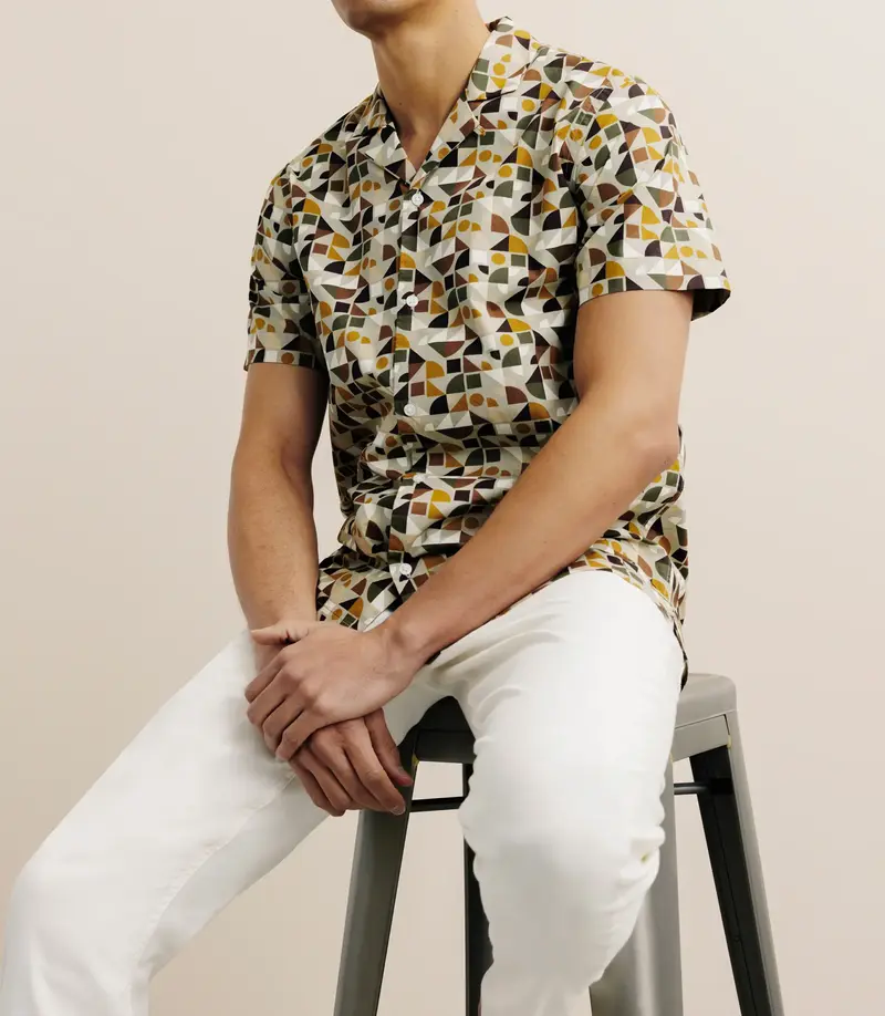 Chemise imprimée beige