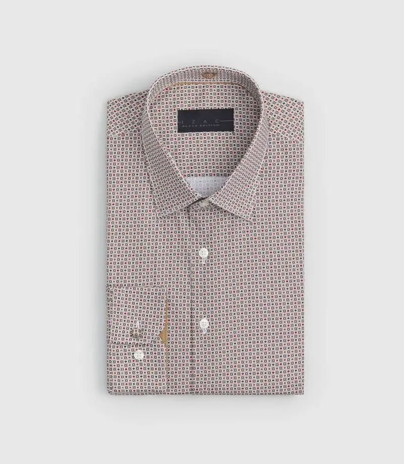 Chemise imprimée bordeaux "Savane"