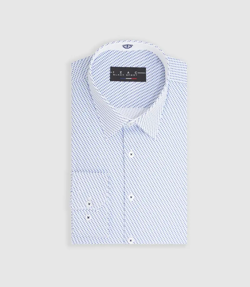 Chemise imprimée de micro motifs bleu "Mathis"