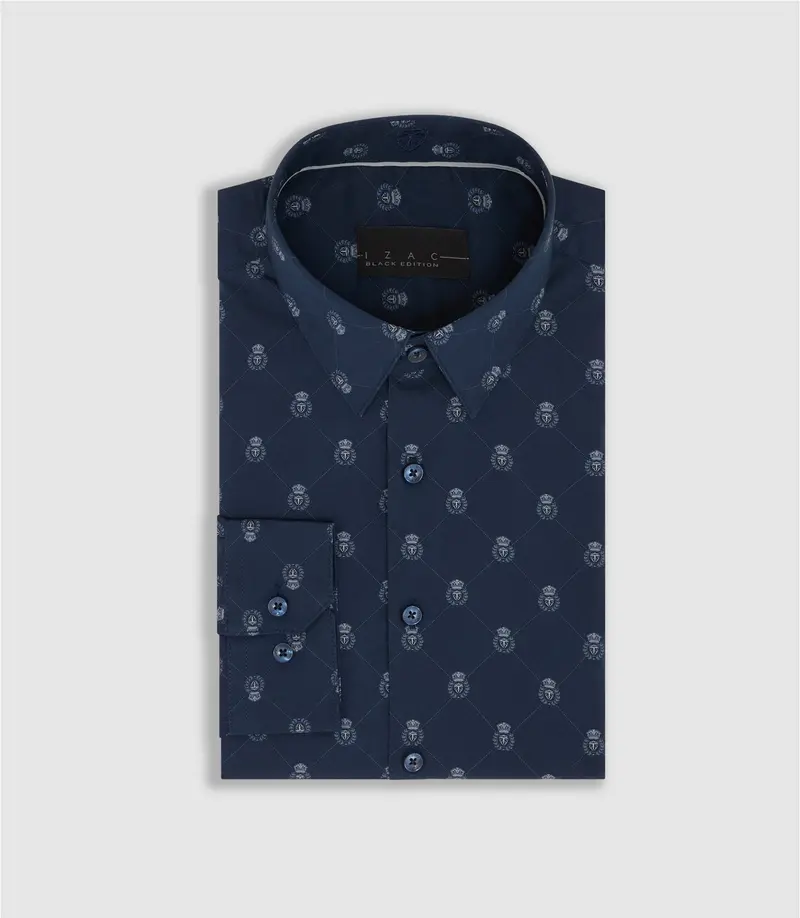 Chemise imprimée logo marine "Martin"