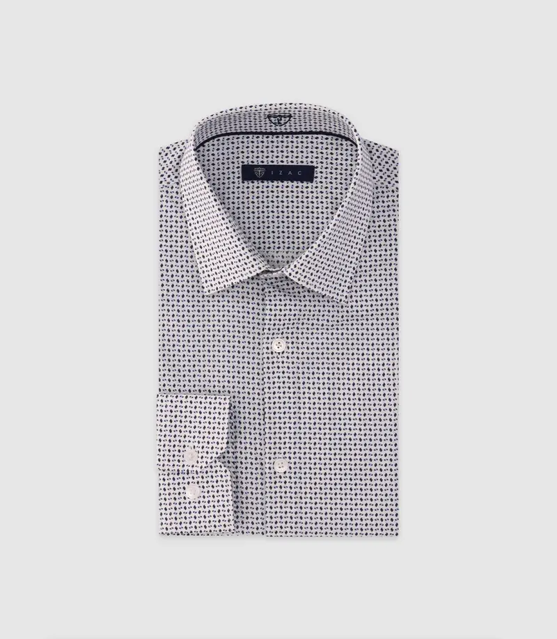 Chemise imprimée manches longues blanche