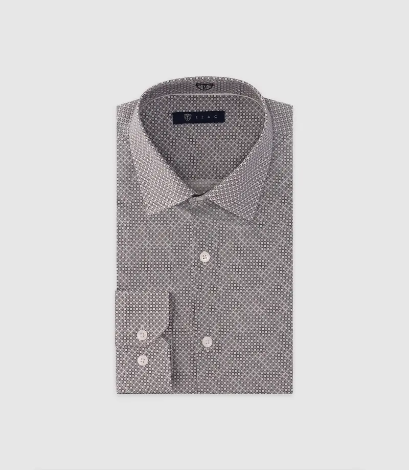 Chemise imprimée manches longues noire