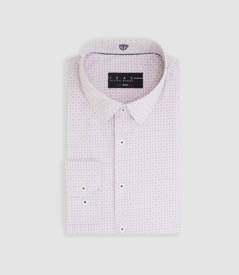 Chemise imprimée micro motifs rouge "Malo"
