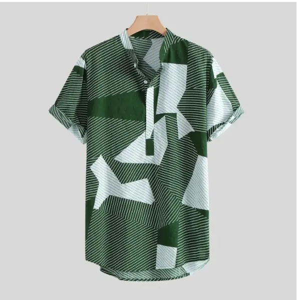 Chemise Imprimée Oversize Ample et Respirante en Rayonne