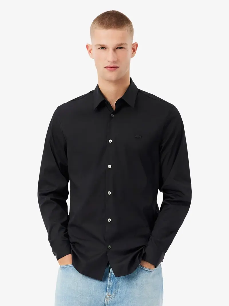 Chemise Lacoste ajustée noire en coton