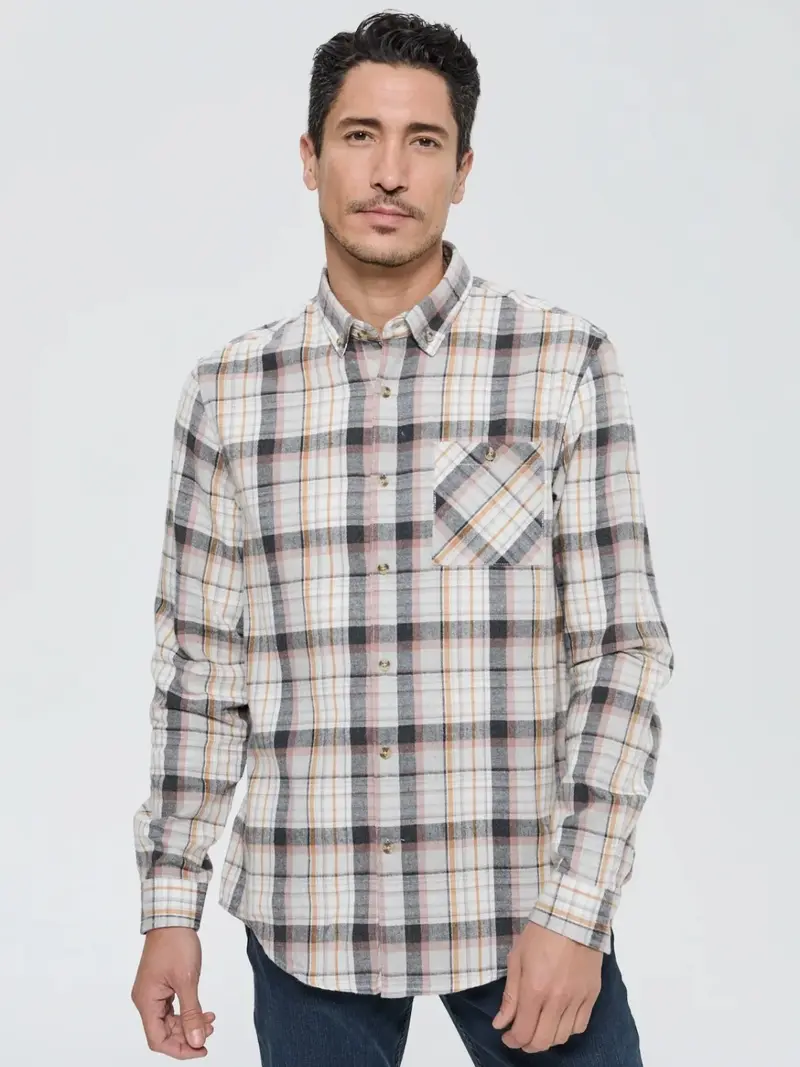 Chemise Lee Cooper marron en coton